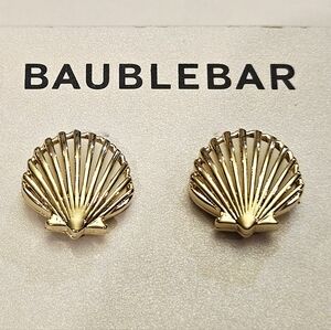 BaubleBar Gold Shell Earrings Seashell Studs Beachy Mermaid Style